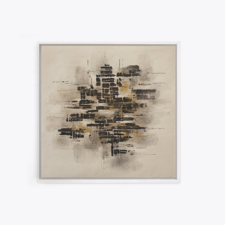 Expressive Musical Rhythm Painted as Ink Strokes Framed Canvas Print, Calligraphy Art, Painting, Living Room Decor, Script, CAL-1x1-96