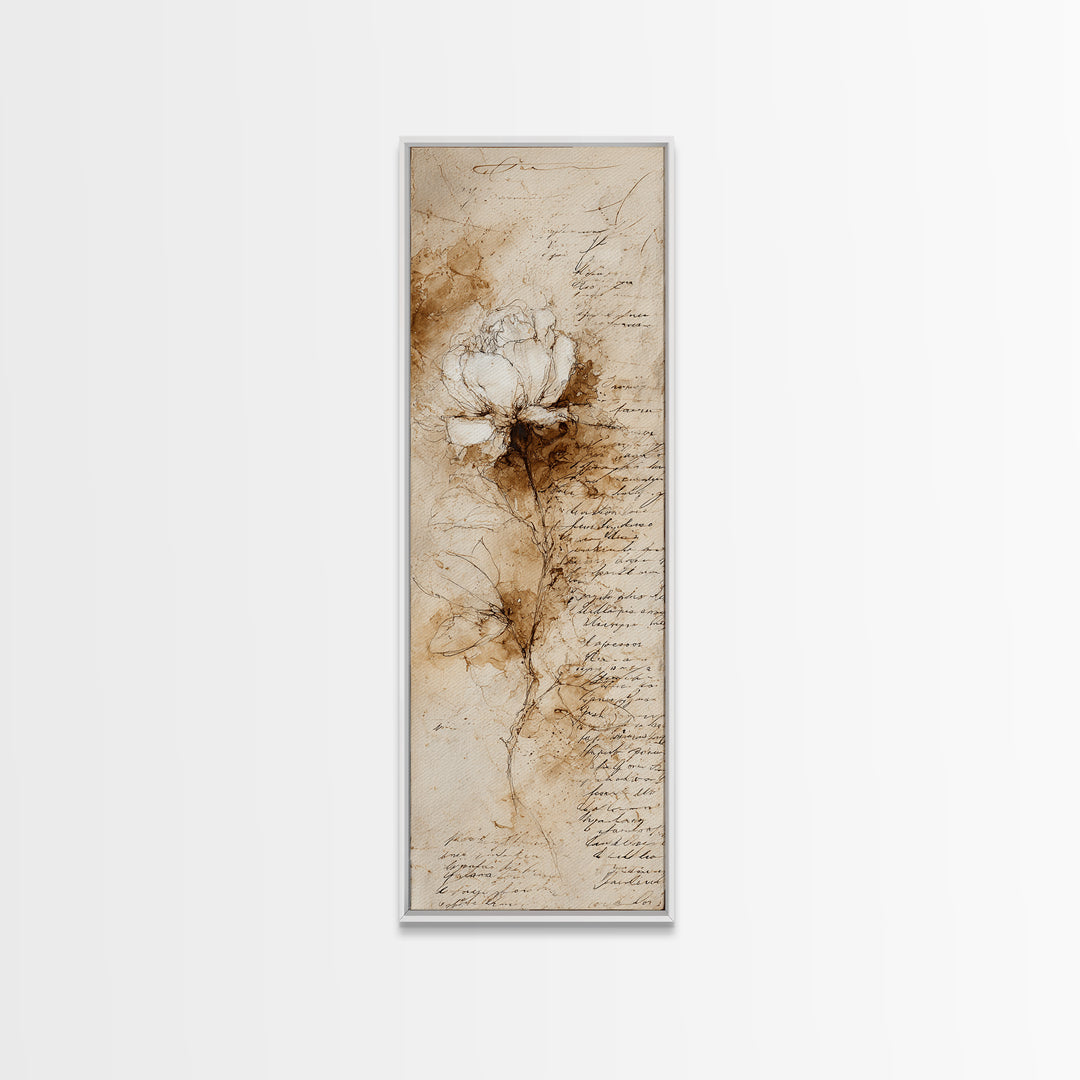 Single Elegant Flourish Shaped Like a Flower Canvas Print, Calligraphy Art, Room Decor, Living Room Decor, Fine Art, Script, CAL-1x3-17