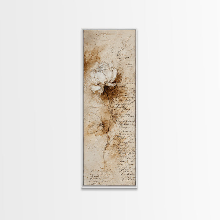 Single Elegant Flourish Shaped Like a Flower Canvas Print, Calligraphy Art, Room Decor, Living Room Decor, Fine Art, Script, CAL-1x3-17