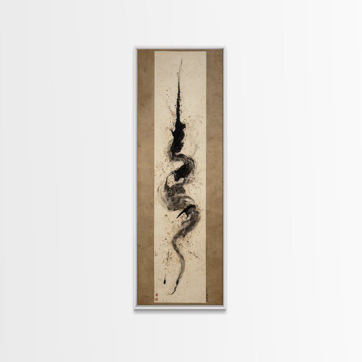 Calligraphic Bird Shape Formed from Flowing Lines Canvas Print, Calligraphy Art, Contemporary Art, Living Room Decor, Script, CAL-1x3-44
