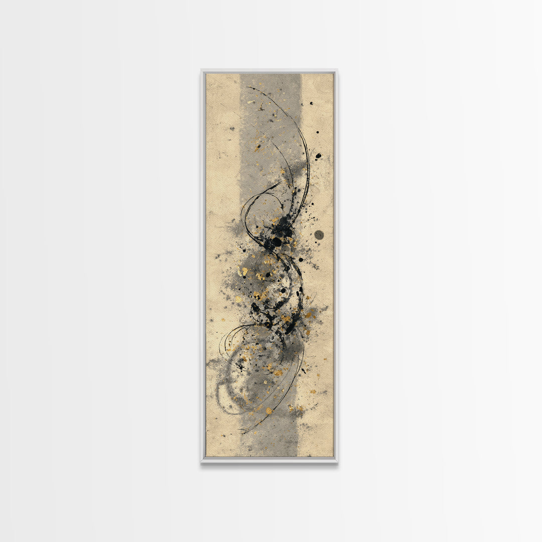 Ornamental Frame of Flourished Pen Curves Canvas Print, Calligraphy Art, Bedroom Wall Decor, Living Room Decor, Script, CAL-1x3-6