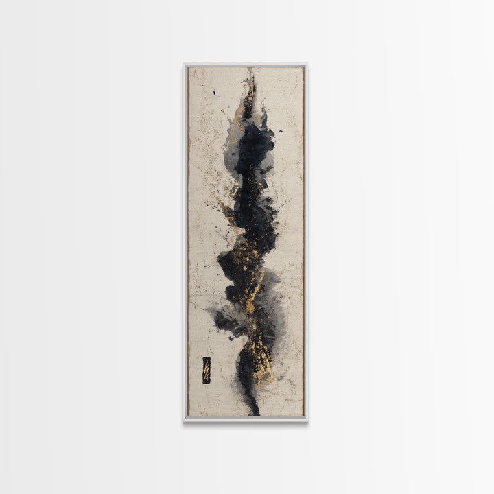 Calligraphic Bird Shape Formed from Flowing Lines Canvas Print, Calligraphy Art, Digital Print, Living Room Decor, Script, CAL-1x3-68