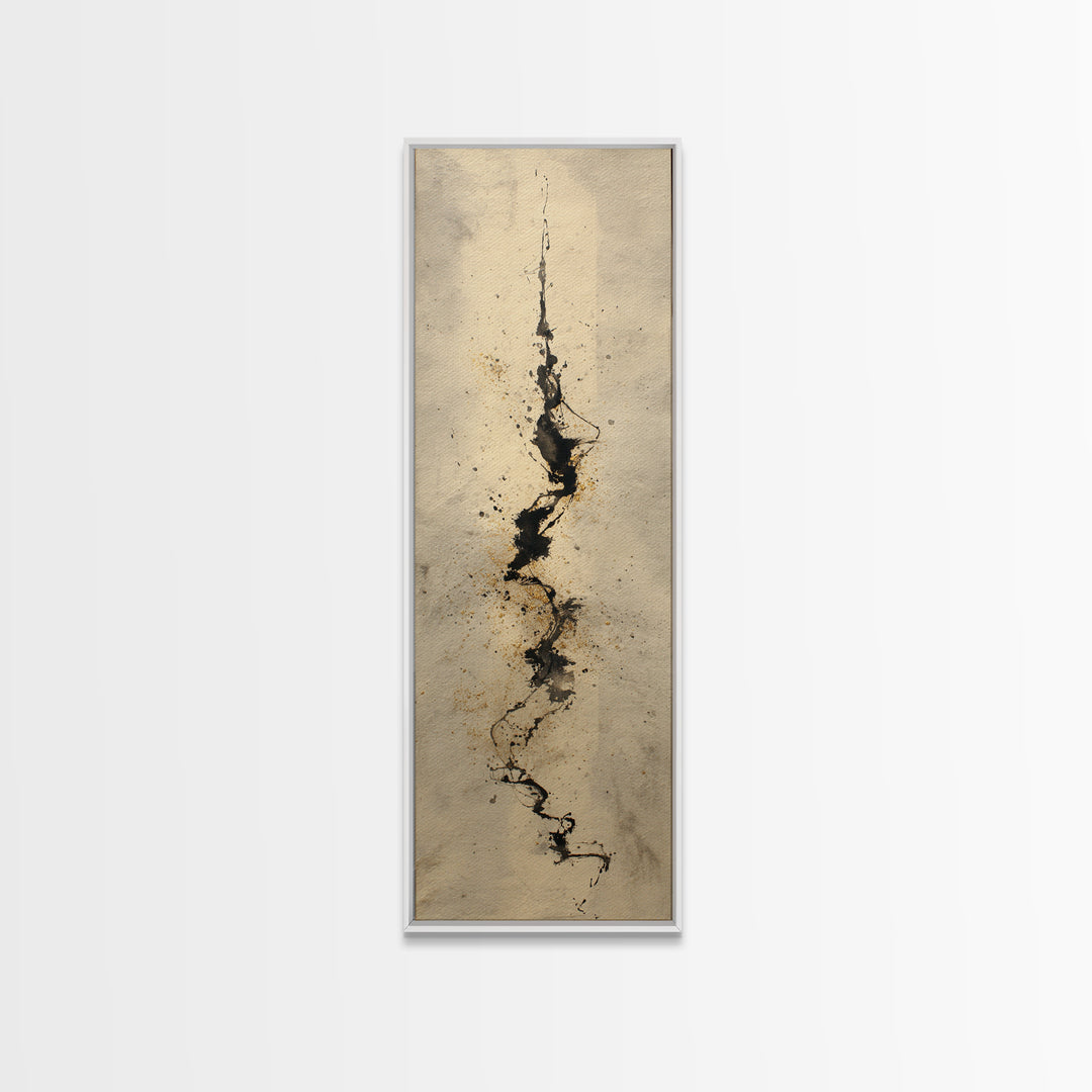 Expressive Musical Rhythm Painted as Ink Strokes Canvas Print, Calligraphy Art, Printable Wall Art, Living Room Decor, Script, CAL-1x3-84