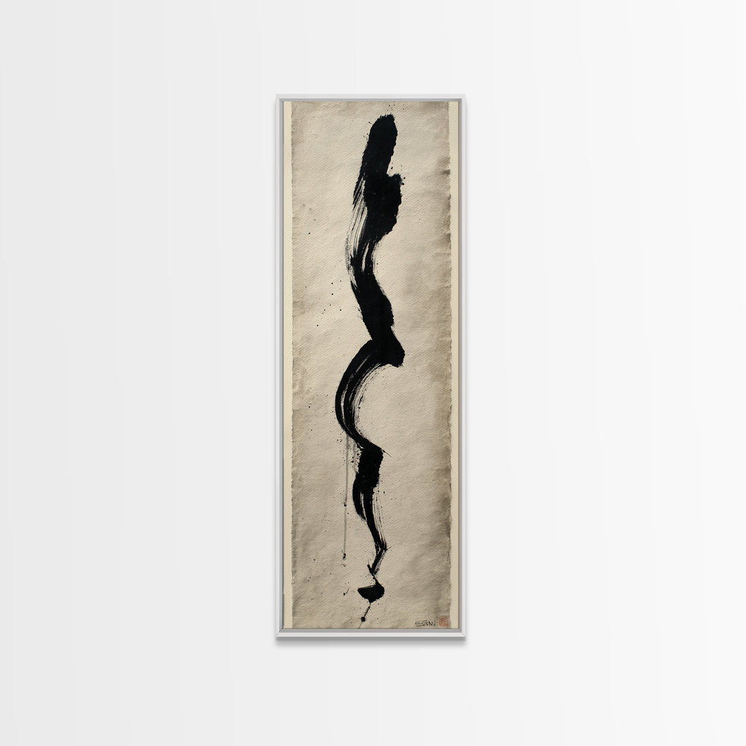 Modern Calligraphy Wave Canvas Print, Calligraphy Art, Fine Art Print, Living Room Decor, Fine Art, Script, Wall Decor, CAL-1x3-94