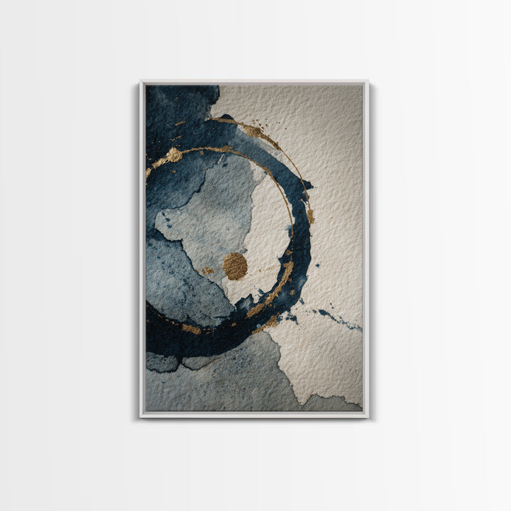 Layered Copper Ink Strokes on Dark Navy Canvas Print, Calligraphy Art, Art Print, Living Room Decor, Fine Art, Script, CAL-2x3-14