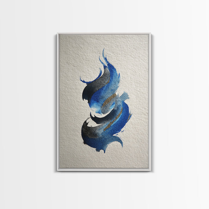 Modern Calligraphy Wave Framed Canvas Print, Calligraphy Art, Room Decor, Living Room Decor, Fine Art, Script, Printable, CAL-2x3-18