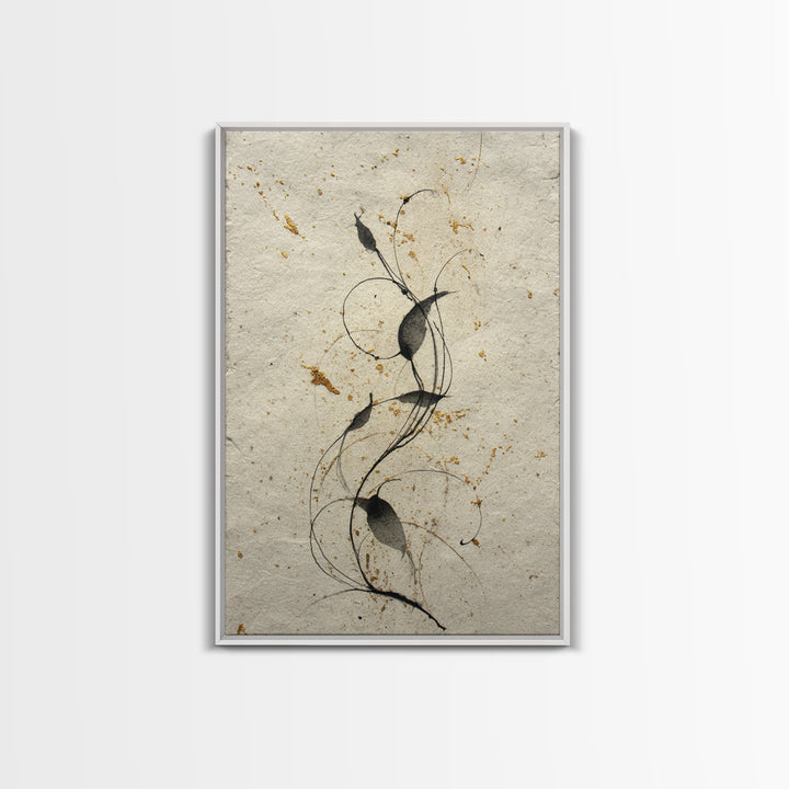 Floral Vine Created from Graceful Script Like Canvas Print, Calligraphy Art, Neutral Decor, Living Room Decor, Script, CAL-2x3-19