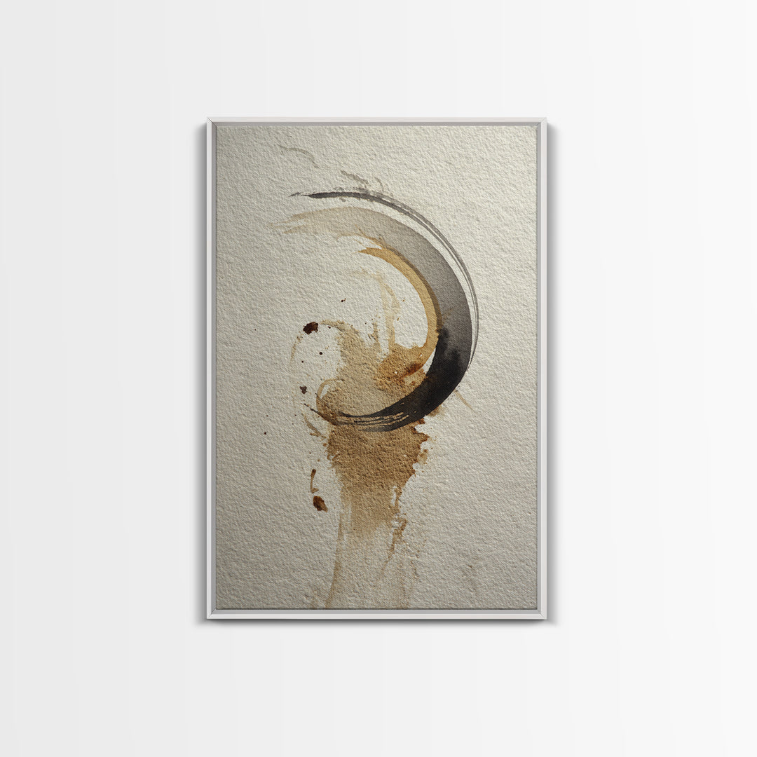 Crescent Moon Made from Elegant Ink Swashes Canvas Print, Calligraphy Art, Home Decor, Living Room Decor, Fine Art, Script, CAL-2x3-29