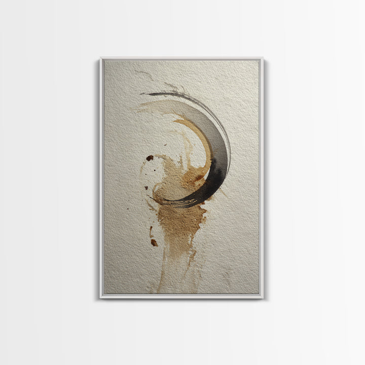 Crescent Moon Made from Elegant Ink Swashes Canvas Print, Calligraphy Art, Home Decor, Living Room Decor, Fine Art, Script, CAL-2x3-29