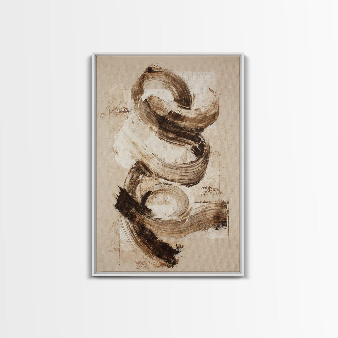 Expressive Musical Rhythm Painted as Ink Strokes Canvas Print, Calligraphy Art, Japanese Decor, Living Room Decor, Script, CAL-2x3-32
