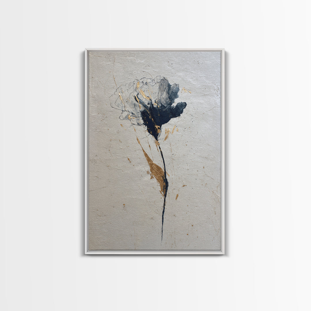 Single Elegant Flourish Shaped Like a Flower Framed Canvas Print, Calligraphy Art, Wall Decor, Living Room Decor, Script, CAL-2x3-37