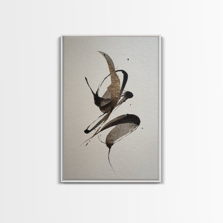 Calligraphic Bird Shape Formed from Flowing Lines Canvas Print, Calligraphy Art, Fine Art Print, Living Room Decor, Script, CAL-2x3-40
