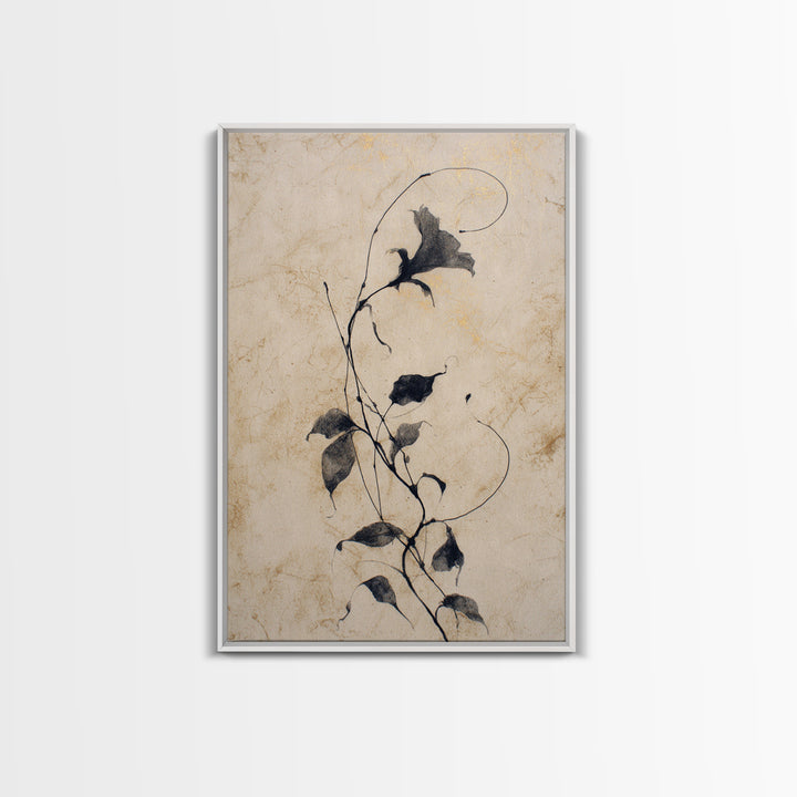 Floral Vine Created from Graceful Script Like Canvas Print, Calligraphy Art, Contemporary Art, Living Room Decor, Script, CAL-2x3-43