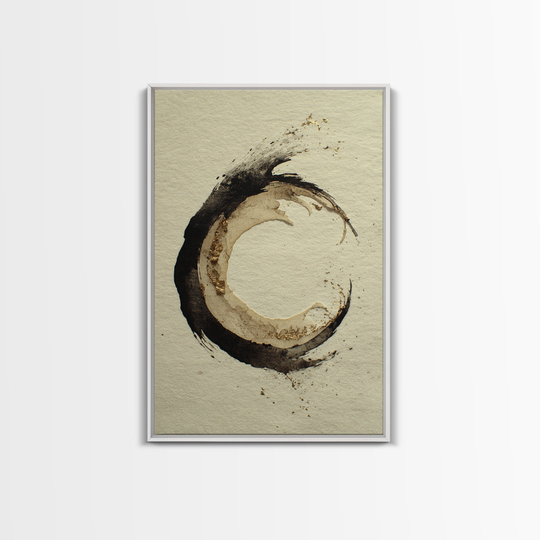 Crescent Moon Made from Elegant Ink Swashes Canvas Print, Calligraphy Art, Home Decor, Living Room Decor, Fine Art, Script, CAL-2x3-5