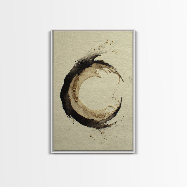 Crescent Moon Made from Elegant Ink Swashes Canvas Print, Calligraphy Art, Home Decor, Living Room Decor, Fine Art, Script, CAL-2x3-5