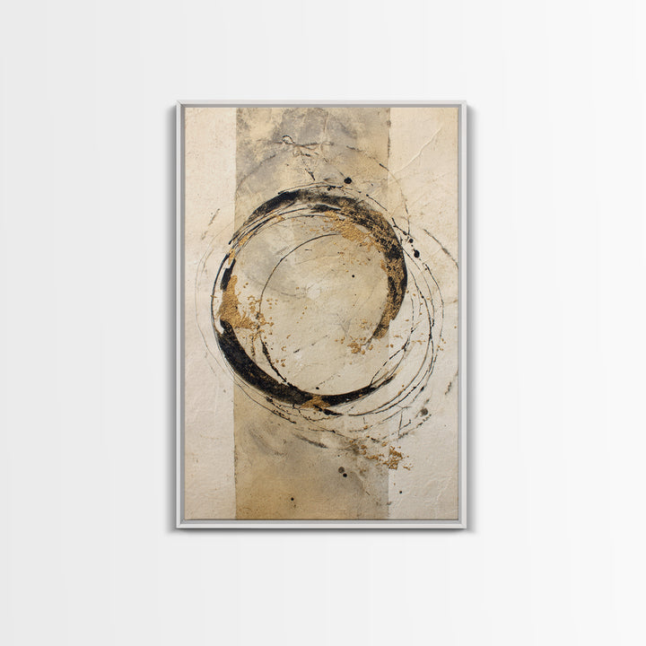 Crescent Moon Made from Elegant Ink Swashes Framed Canvas Print, Calligraphy Art, Print, Living Room Decor, Fine Art, Script, CAL-2x3-53