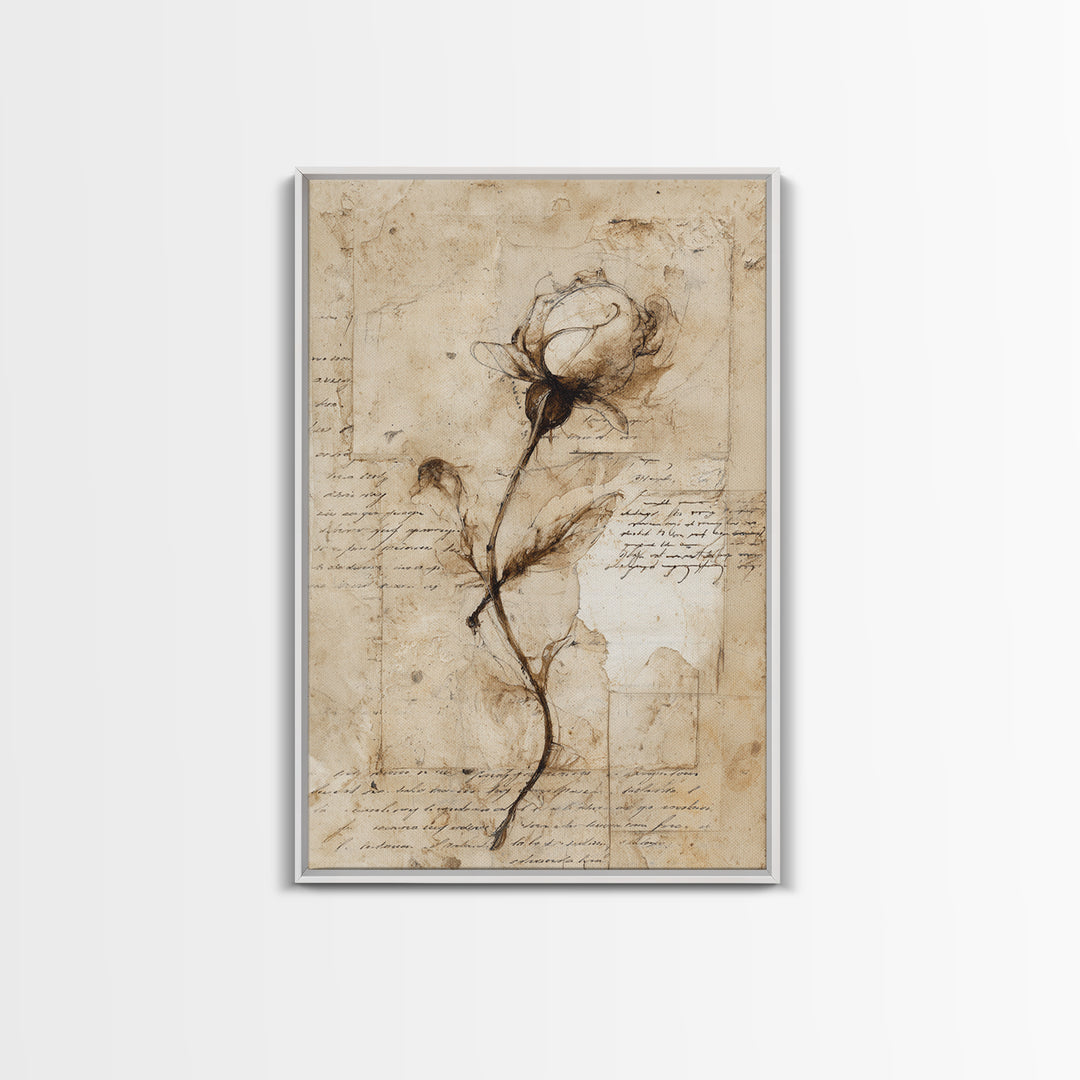 Single Elegant Flourish Shaped Like a Flower Canvas Print, Calligraphy Art, Printable Wall Art, Living Room Decor, Script, CAL-2x3-61