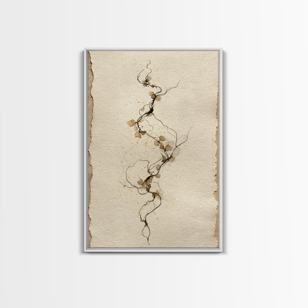 Floral Vine Created from Graceful Script Like Canvas Print, Calligraphy Art, Digital Prints, Living Room Decor, Script, CAL-2x3-67