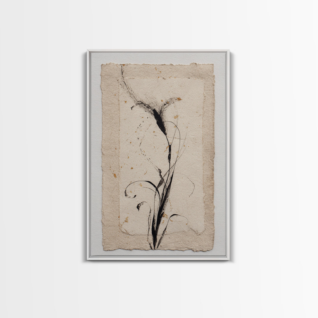 Single Elegant Flourish Shaped Like a Flower Canvas Print, Calligraphy Art, Unique Wall Art, Living Room Decor, Script, CAL-2x3-85