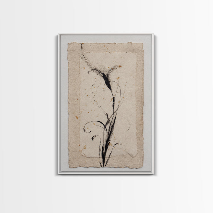 Single Elegant Flourish Shaped Like a Flower Canvas Print, Calligraphy Art, Unique Wall Art, Living Room Decor, Script, CAL-2x3-85