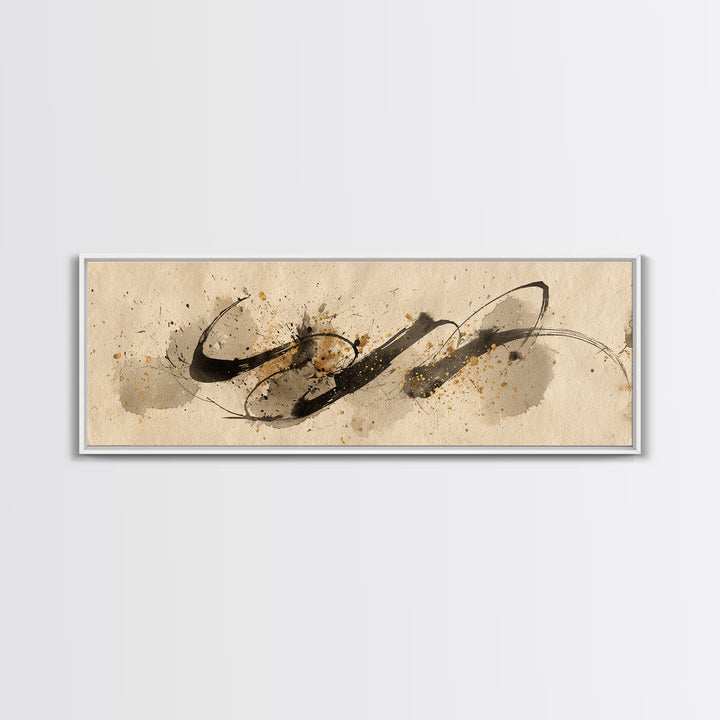Romantic Handwritten Marks Without Readable Words Canvas Print, Calligraphy Art, Digital Print, Living Room Decor, Script, CAL-3x1-79