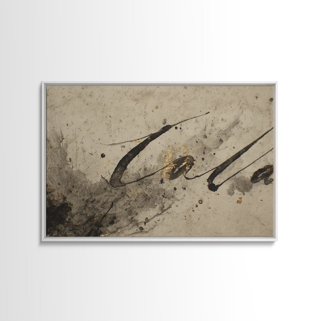 Expressive Musical Rhythm Painted as Ink Strokes Canvas Print, Calligraphy Art, Fine Art Print, Living Room Decor, Script, CAL-3x2-100