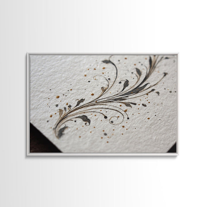 Ornamental Frame of Flourished Pen Curves Canvas Print, Calligraphy Art, Printable Wall Art, Living Room Decor, Script, CAL-3x2-22