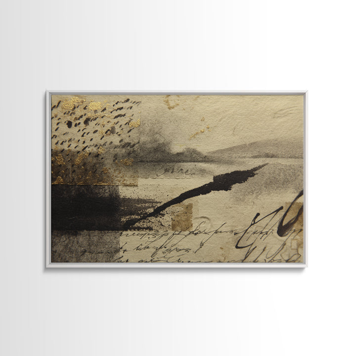 Abstract Prayer Flag of Brush Marks Canvas Print, Calligraphy Art, Wall Art Print, Living Room Decor, Fine Art, Script, CAL-3x2-3