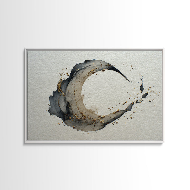 Crescent Moon Made from Elegant Ink Swashes Canvas Print, Calligraphy Art, Scripture Art, Living Room Decor, Fine Art, Script, CAL-3x2-49