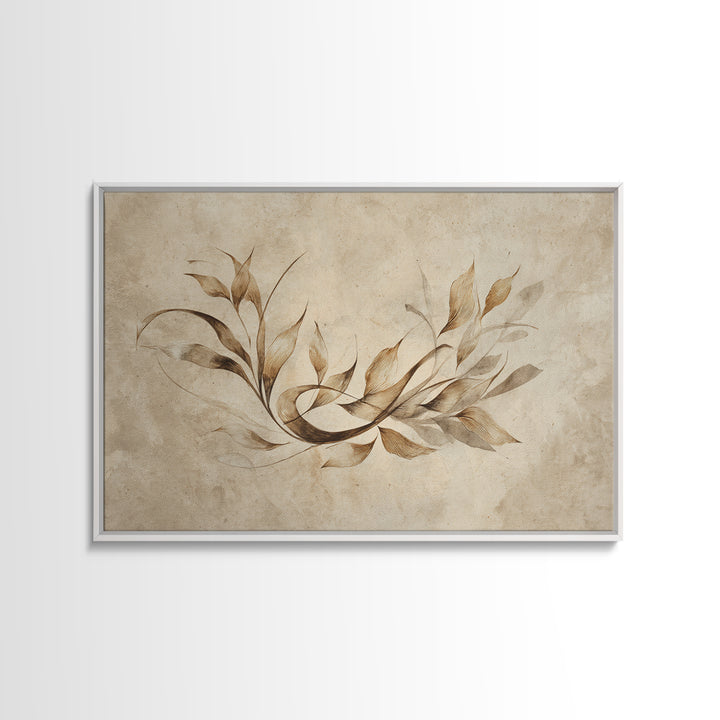 Botanical Calligraphy Pattern Canvas Print, Calligraphy Art, Modern Art, Living Room Decor, Oil Painting, Script, CAL-3x2-98