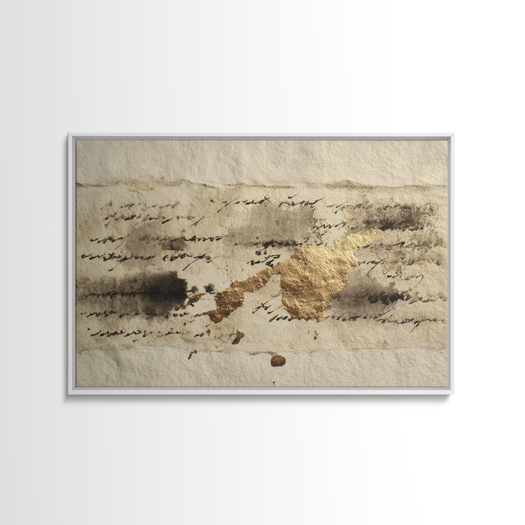 Abstract Prayer Flag of Brush Marks Framed Canvas Print, Calligraphy Art, Minimalist Decor, Living Room Decor, Fine Art, Script, CAL-3x2-99