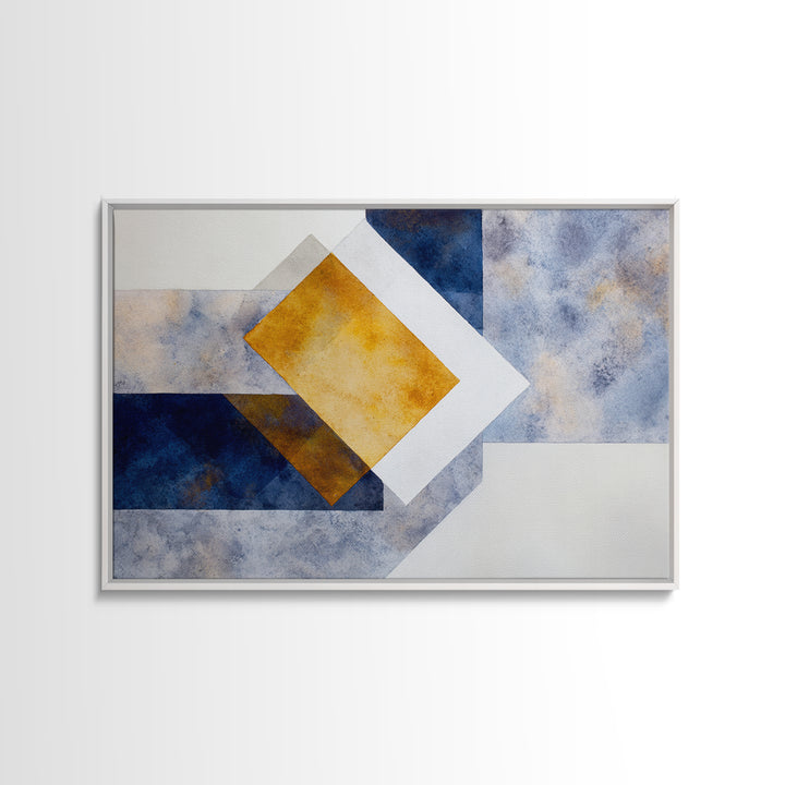 Asymmetric Squares with Crisp Modern Edges Canvas Print, Color Block Art, Whimsical Art, Living Room Decor, Oil Painting, CBA-3x2-61