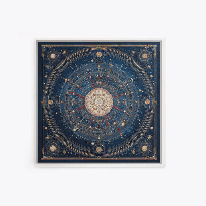 Glowing Planet with Rings and Tiny Moons Canvas Print, Celestial Art, Colorful Wall Art, Living Room Decor, Oil Painting, CEL-1x1-30