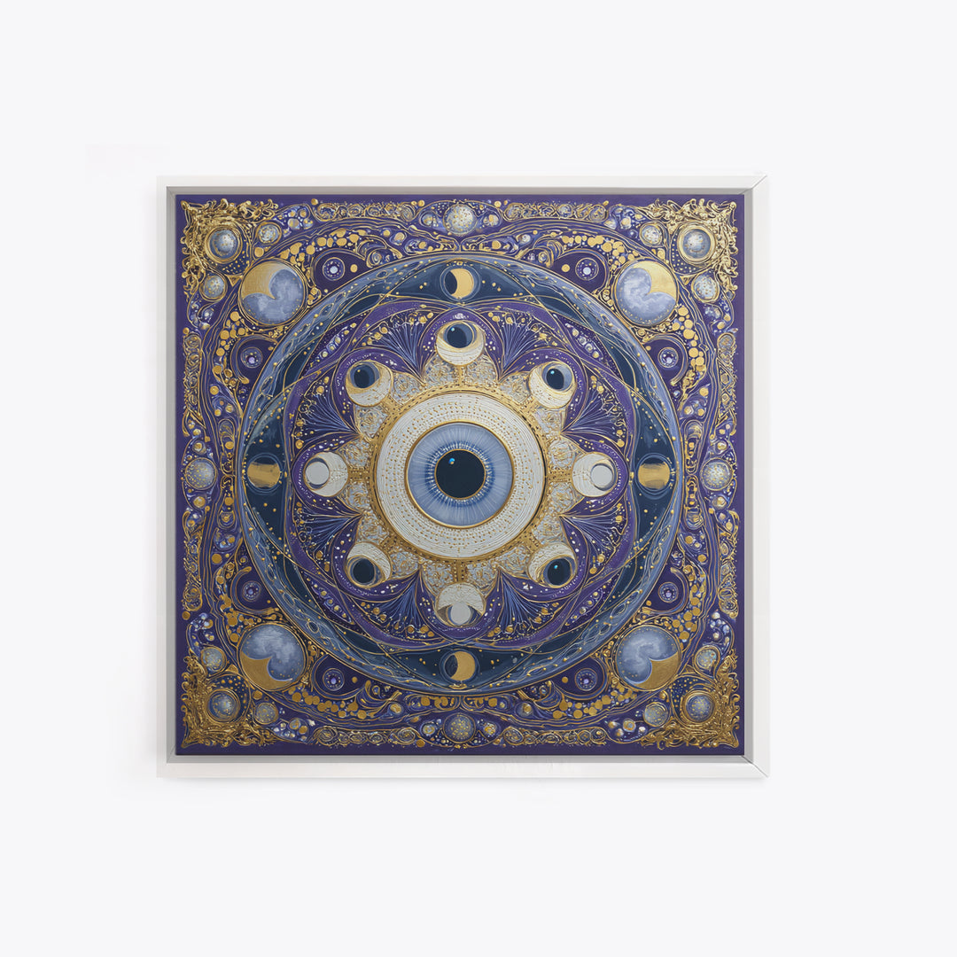 Mystic Eye Surrounded by Moons and Constellations Canvas Print, Celestial Art, Luxury Decor, Living Room Decor, Celestial, CEL-1x1-40