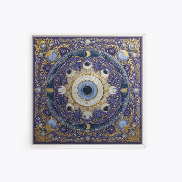 Mystic Eye Surrounded by Moons and Constellations Canvas Print, Celestial Art, Luxury Decor, Living Room Decor, Celestial, CEL-1x1-40