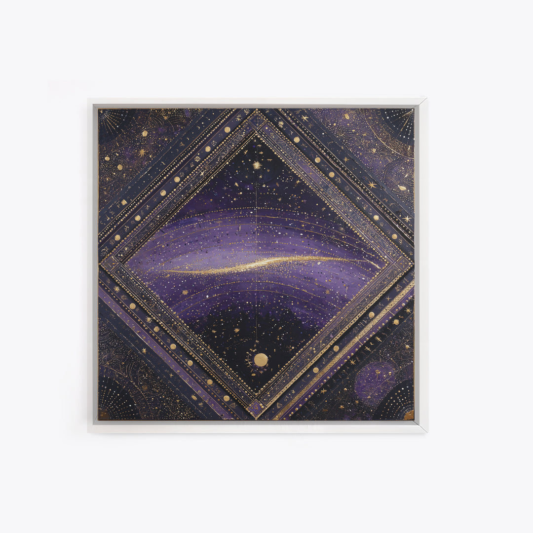 Dreamlike Comet Crossing a Violet Sky Canvas Print, Celestial Art, Whimsical Art, Living Room Decor, Fine Art, Celestial, CEL-1x1-60