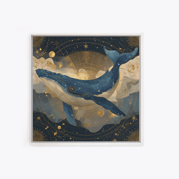 Cosmic Whale Swimming Through a Star Field Canvas Print, Celestial Art, Modern Decor, Living Room Decor, Fine Art, Celestial, CEL-1x1-77