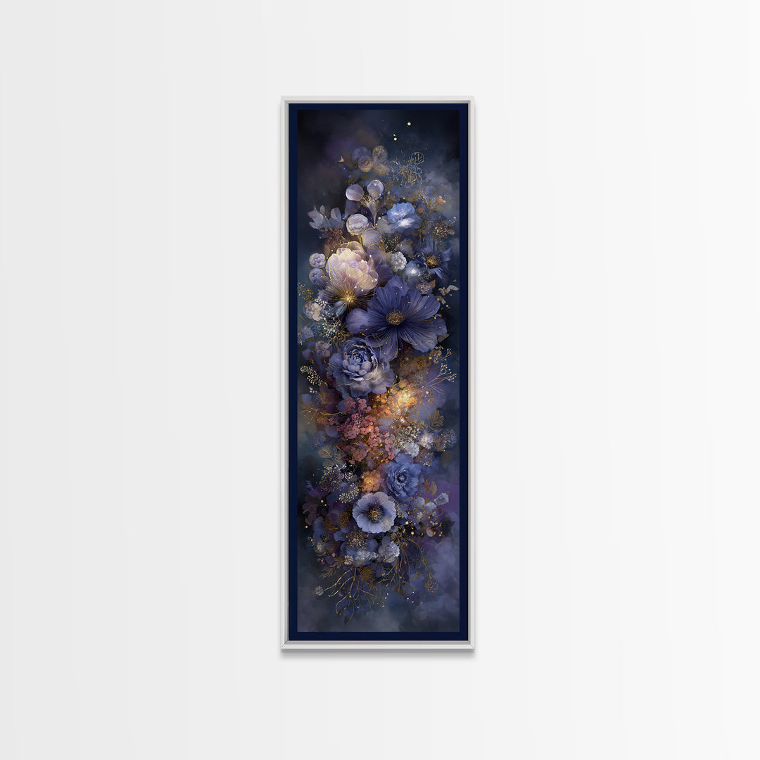 Planetary Botanical Wreath Canvas Print, Celestial Art, Downloadable Prints, Living Room Decor, Watercolor Art, Celestial, CEL-1x3-2