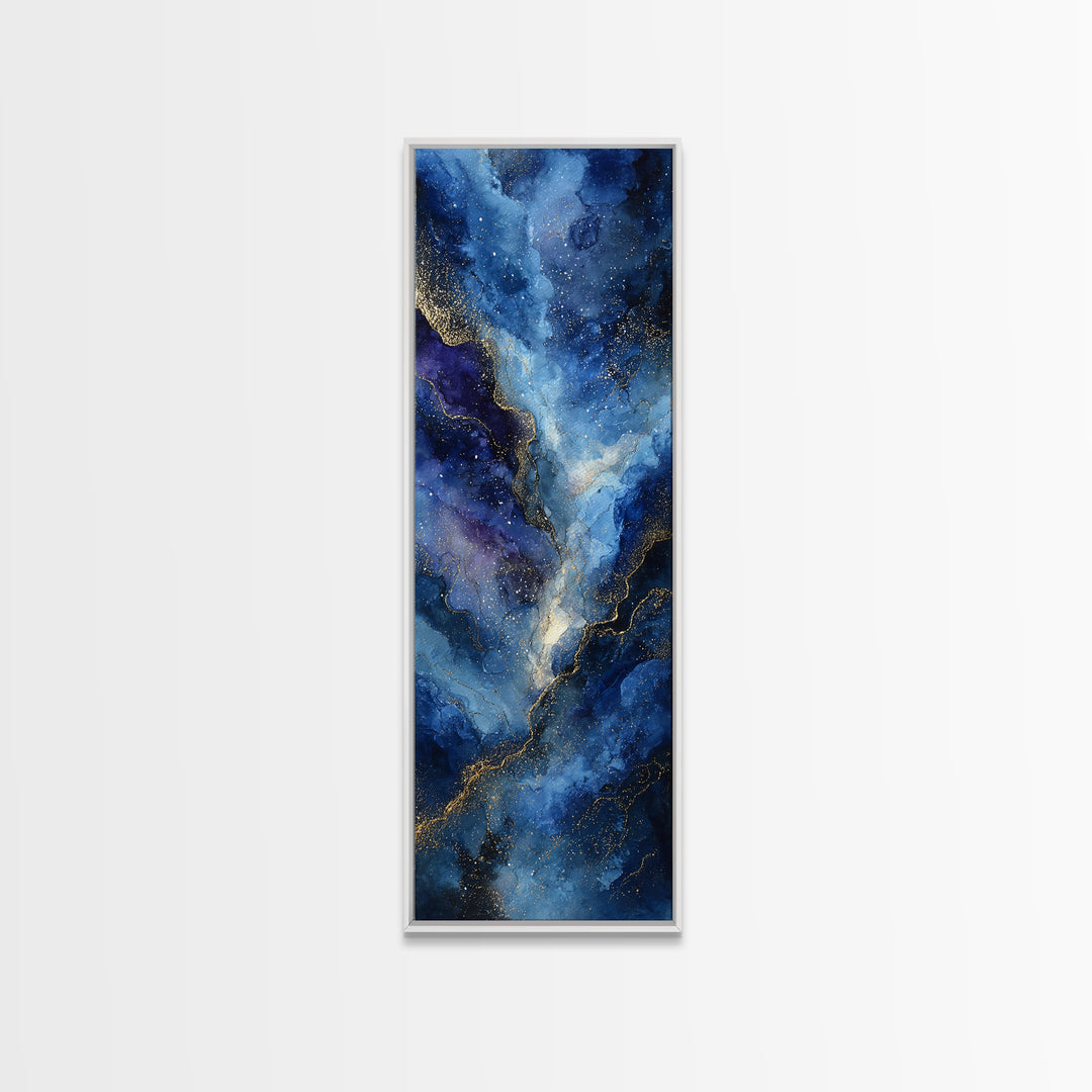 Galaxy Swirl with Jewel Tone Nebula Clouds Canvas Print, Celestial Art, Neutral Decor, Living Room Decor, Fine Art, Celestial, CEL-1x3-32