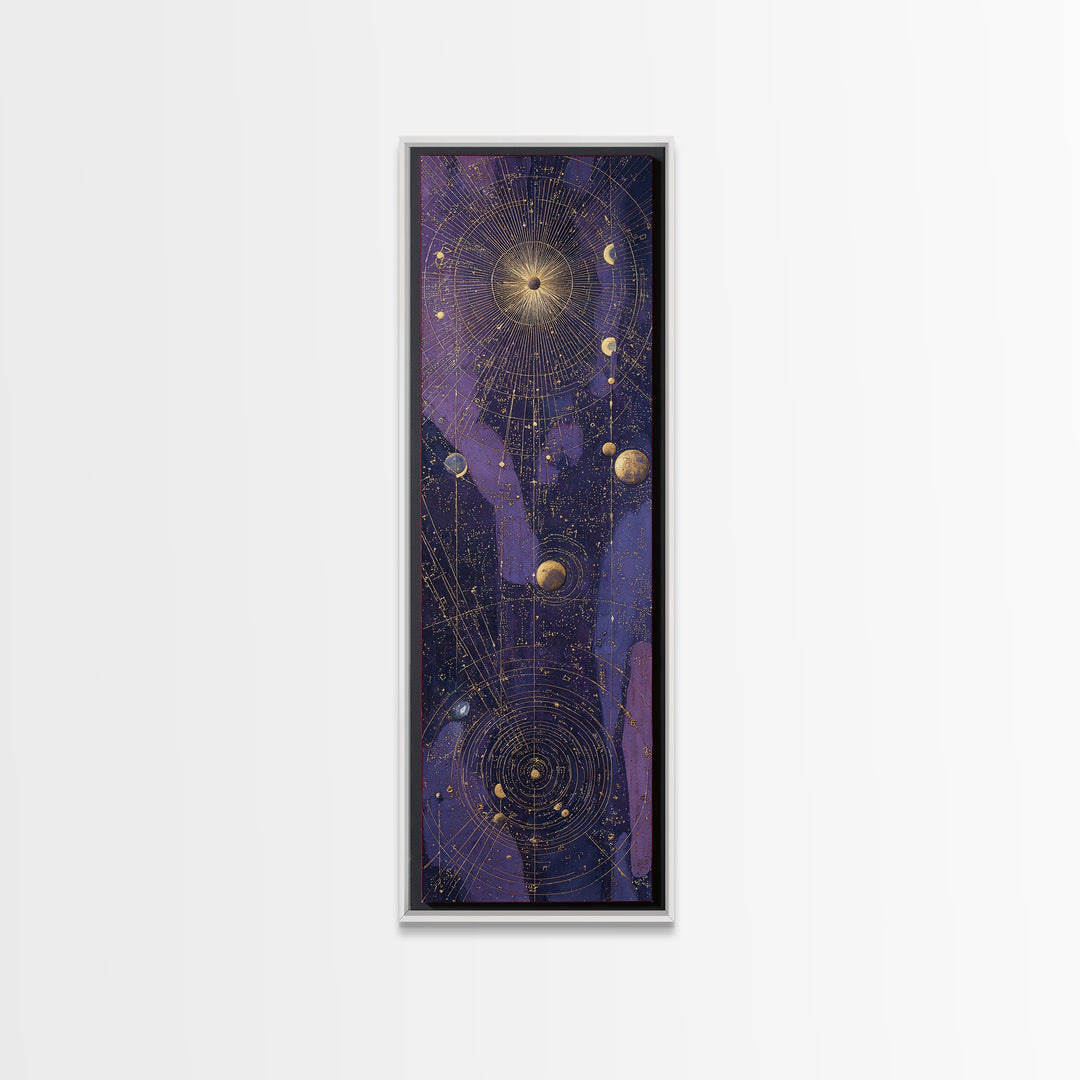 Twelve Small Moons Arranged as Elegant Pattern Canvas Print, Celestial Art, Living Room Decor, Abstract Art, Celestial, CEL-1x3-60