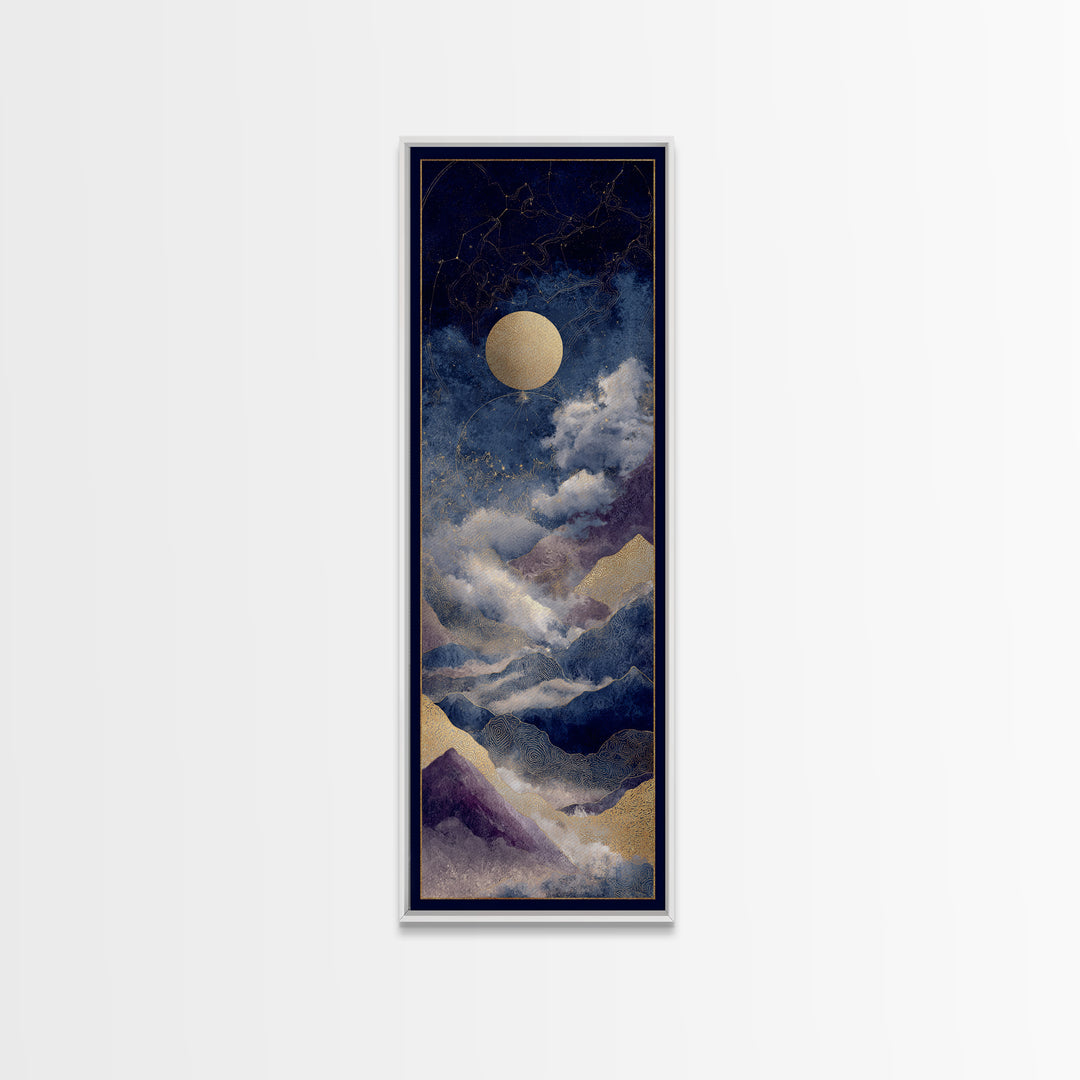 Gold Constellation Map on Deep Navy Texture Canvas Print, Celestial Art, Art Prints, Living Room Decor, Fine Art, Celestial, CEL-1x3-68