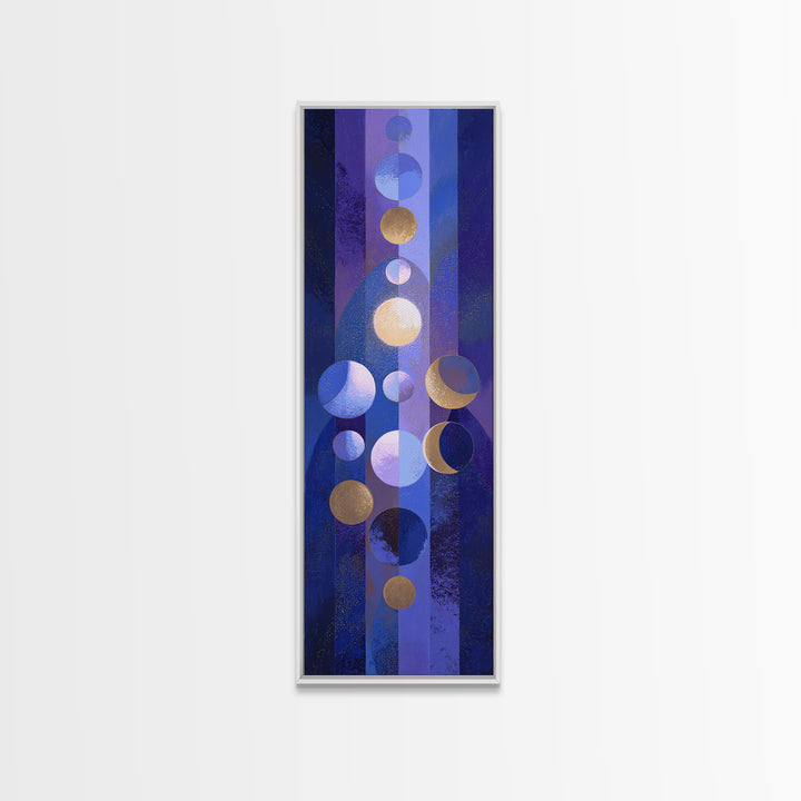 Twelve Small Moons Arranged as Elegant Pattern Framed Canvas Print, Celestial Art, Wall Art, Living Room Decor, Celestial, CEL-1x3-84