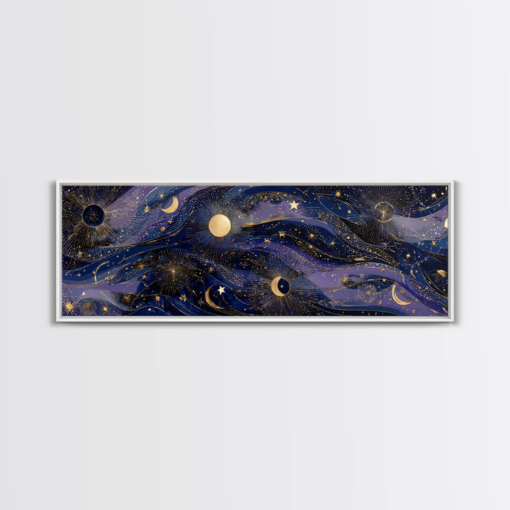 Twelve Small Moons Arranged as Elegant Pattern Canvas Print, Celestial Art, Downloadable Prints, Living Room Decor, Celestial, CEL-3x1-16