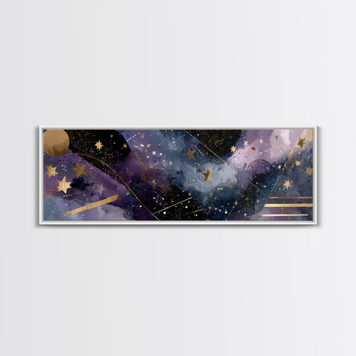 Astronaut Helmet Reflecting a Field of Stars Framed Canvas Print, Celestial Art, Animal Prints, Living Room Decor, Celestial, CEL-3x1-7