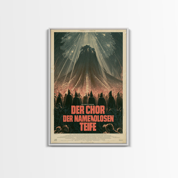 The Choir Of The Nameless Deep, German Language Horror Movie Poster, 1960s Horror Art, Lovecraftian Horror Poster, Framed Canvas Print