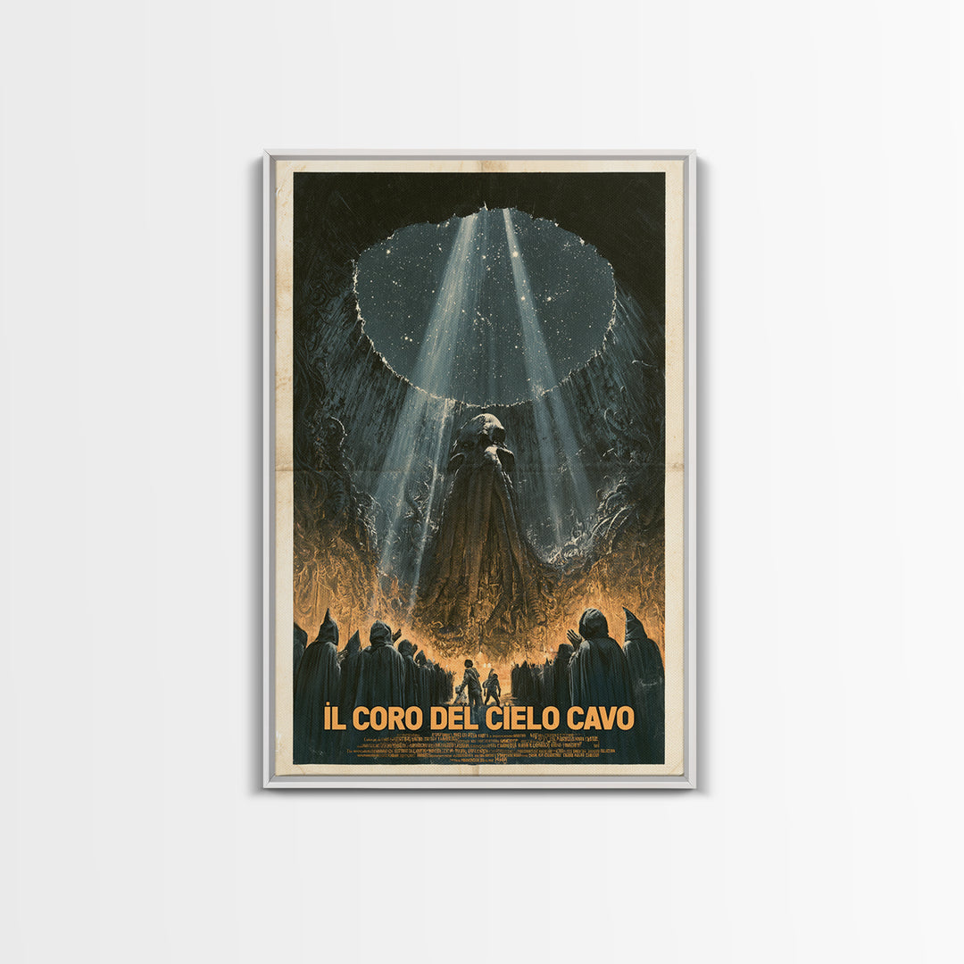 The Choir Of The Hollow Sky, Italian Language Horror Movie Poster, 1970s Horror Art, Eldritch Cinema Wall Art, Framed Canvas Print