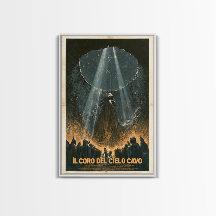 The Choir Of The Hollow Sky, Italian Language Horror Movie Poster, 1970s Horror Art, Eldritch Cinema Wall Art, Framed Canvas Print