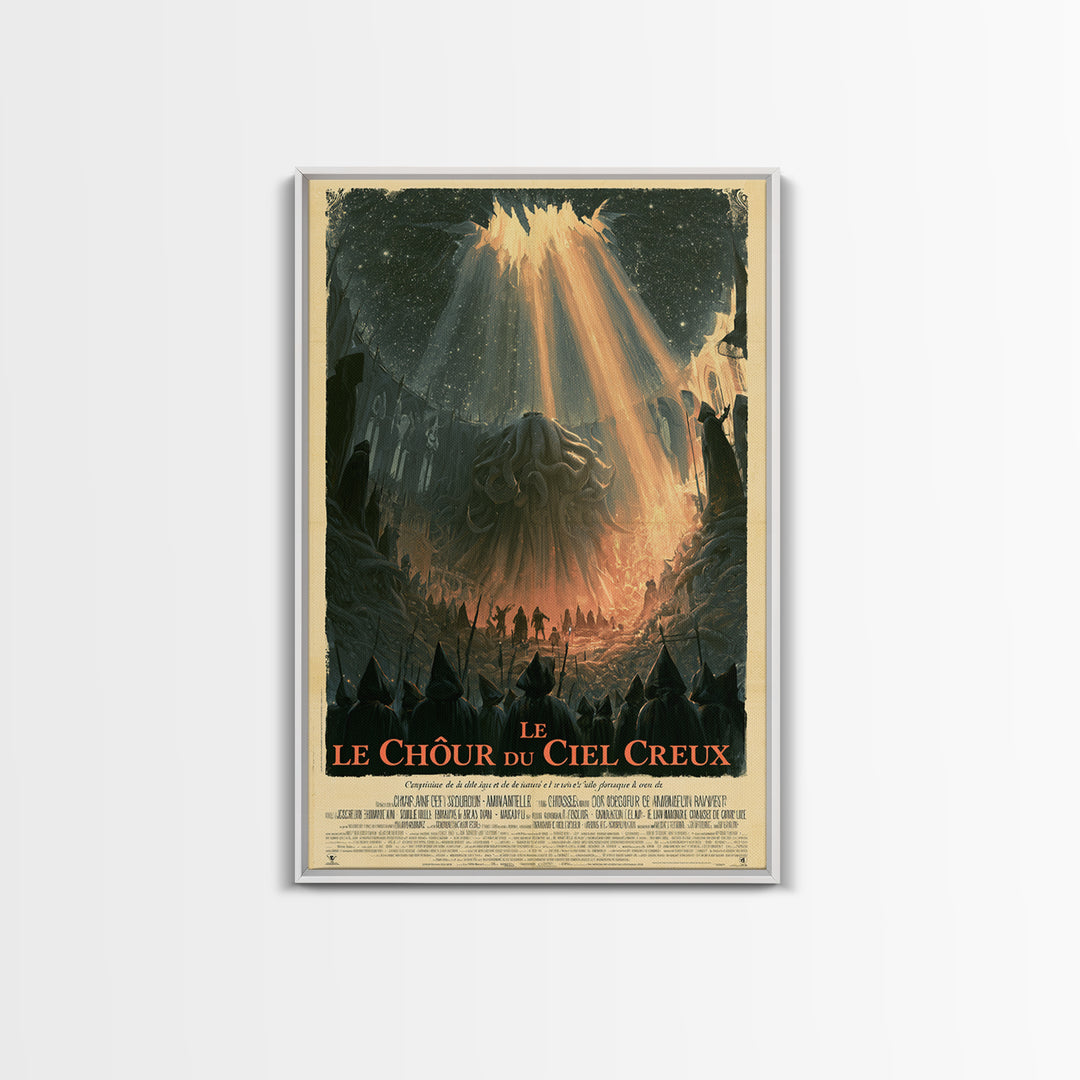 The Choir Of The Hollow Sky, French Language Horror Movie Poster, 1960s Horror Art, Cult Horror Poster, Framed Canvas Print