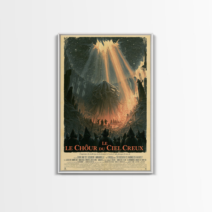The Choir Of The Hollow Sky, French Language Horror Movie Poster, 1960s Horror Art, Cult Horror Poster, Framed Canvas Print