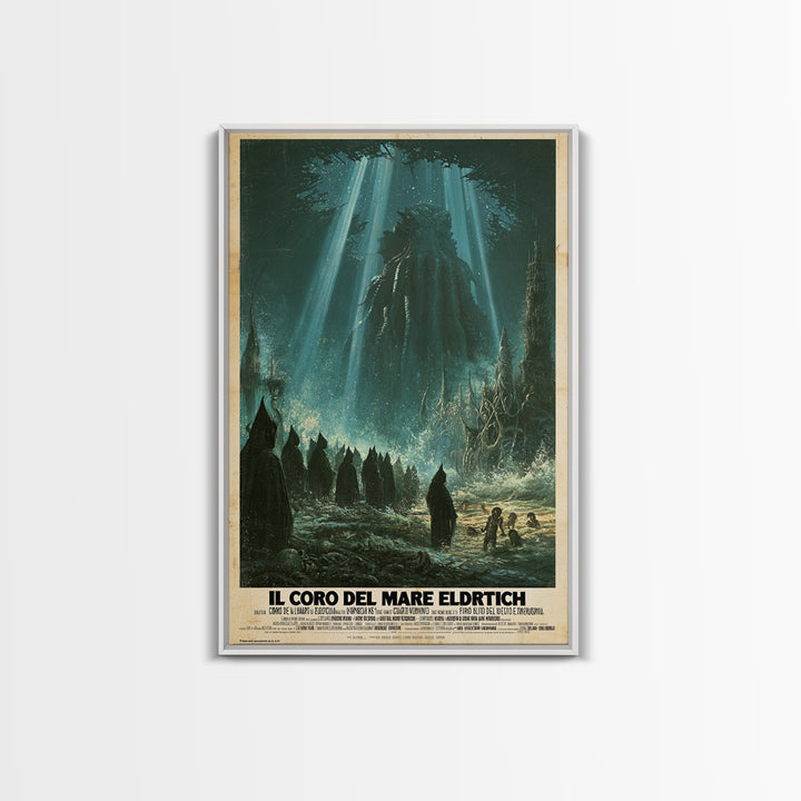 The Choir Of The Eldritch Sea, Italian Language Horror Movie Poster, 1970s Horror Art, Cult Horror Poster, Framed Canvas Print